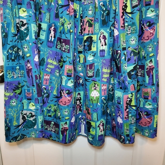 Disney Dress Shop Haunted Mansion Size 2X Teal Retro Style Sleeveless A-Line - Picture 5 of 15